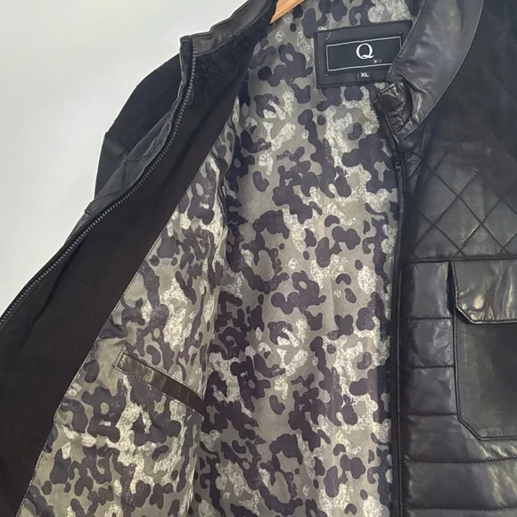 Men's Black Leather Bomber Jacket XL - Picture 16 of 16